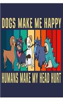 Dogs Make Me Happy Humans Make My Head Hurt