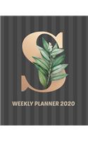 Weekly Planner 2020: January - December 2020 - Monthly View - Weekly View with Hourly AM/PM - Calendar Views - Monthly Review & Performance and Alphabet Cover - Monday s