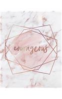 Courageous Notebook: Lined Journal - 150 Pages - 8x10 inch(3 Rose Gold Marble Inspo Journals)