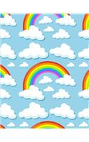 Rainbow Notebook: Cute Journal Book Ruled Lined Page For Kids Teen Girl Boy Women Princess Great For Writing Diary Record Note Pad Kawaii Blue Skay Cloud Composition (3 Rainbow Notebook)