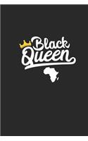 Black Queen: Black History Month Blank Lined 6x9 Notebook