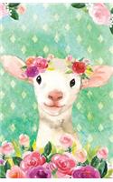 Bullet Journal for Animal Lovers Lamb in Flowers: 162 Numbered Pages with 150 Dot Grid Pages, 6 Index Pages and 2 Key Pages in Easy to Carry 5.5 X 8.5 Size.