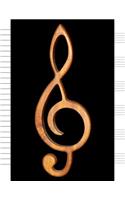 Songwriting Notebook: Staff Paper & Lined Paper Music Notebook - 8.5 X 11 - Blank Sheet Music & Lined Manuscript Paper - 6 Stave - 100 Pages - Wooden Treble Clef Cover