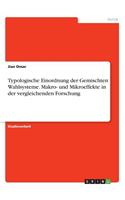 Typologische Einordnung der Gemischten Wahlsysteme. Makro- und Mikroeffekte in der vergleichenden Forschung