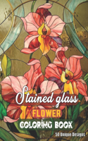 Stained Glass Flower Coloring Book 50 Unique Designs