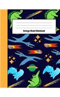 College Ruled Notebook: Cute Dinosaur Journal / Notepad / Diary / Sketchbook, Gifts For Dinosaur Lovers (8,5 x 11)