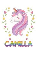 Camilla: Camilla Notebook Journal 6x9 Personalized Gift For Camilla Unicorn Rainbow Colors Lined Paper