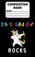 Composition Book 3rd Grade Rocks: Unicorn Composition Notebook Paper, College Ruled, Draw and Write Journal, Back To School Supplies For Third Graders