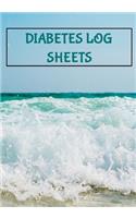 Diabetes Log Sheets: 7 x 10 Daily / Weekly Diabetes Log Sheet Notebook of Blood Sugar, Insulin, Carbs & Activity Levels Ocean Waves Cover (52 pages)