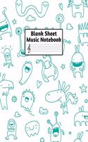 Blank Sheet Music Notebook: Easy Blank Staff Manuscript Book Large 8.5 X 11 Inches Musician Paper Wide 12 Staves Per Page for Piano, Flute, Violin, Guitar, Trumpet, Drums, Cell