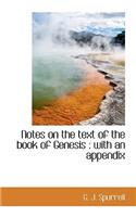 Notes on the Text of the Book of Genesis: With an Appendix