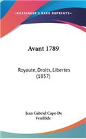 Avant 1789