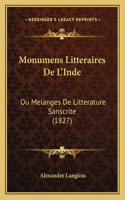 Monumens Litteraires De L'Inde