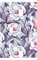 Blue Watercolor Painted Floral Journal