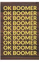 OK Boomer Notebook: 120 Pages, 6 x 9 Inch Lined Rulled Composition Notebook Funny Boomer, Millenial Gen X Y Z Journal