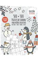 Libro de sudokus de las estaciones para niños creativos: Libro de sudokus para niños con 500 números y símbolo sudokus - dificultad muy fácil a difícil - + 500 Sudokus adicionales en PDF - incluyendo soluc