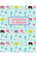 Cuaderno de Dibujo: Block de 100 Paginas En Blanco. Libreta Especial Dibujo Para Niñas. Regalo Creativo Y Original. Lindo Diseño de Sirenas Y Caballitos de Mar.