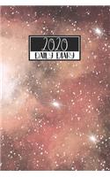 2020 Daily Diary: A5 Day on a Page to View Full DO1P Planner Lined Writing Journal - Black Galaxy Nebula Stars Space Design