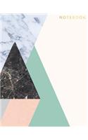 Notebook: Beautiful Pastel Graphic Style Marble Look with Gold Lettering 150 College-Ruled Lined Pages 8.5 X 11(4 Graphic Marble Collection)