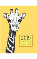 2019 Giraffe Gratitude Journal Daily Planner: Academic Hourly Organizer in 15 Minute Interval; Appointment Calendar with Address Book; Monthly & Weekly Goals Diary with Inspirational Quotes