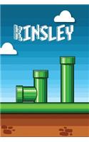Kinsley: Vintage Video Game Personalized Name Notebook Journal Diary Sketchbook with 120 Lined Pages 6x9
