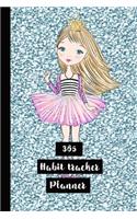 365 Habit Tracker Planner: The Compact Habit Tracker and Diary for Logging All Your Habits and Daily Diary Logs - Blue Glitter Princess