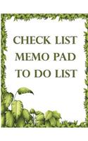 Check List Memo Pad to Do List
