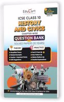 Educart ICSE Class 10 Question Bank 2024 + Solved Paper History and Civics (based on 17th June'23 Specimen Paper) for 2023-24
