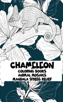 Animal Mosaics Coloring Books - Mandala Stress Relief - Chameleon