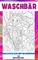 Malbuch zur Entspannung - Einfaches Level - Tier - Waschbär