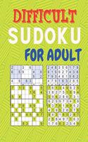 Difficult Sudoku for Adult