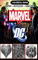 DC And Marvel Lines Spirals Hearts Coloring Book