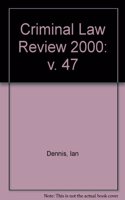 Criminal Law Review (2000 Bound Volume)
