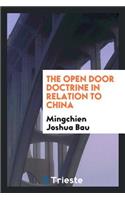 The Open Door Doctrine in Relation to China