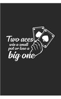 Two aces win loose pot: 6x9 Poker - grid - squared paper - notebook - notes