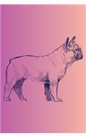 French Bulldog Dot Grid Journal: A Blank Dotted Notebook for Frenchie Dog Lovers: Notes, Planning, Journaling, Sketching: Pink and Purple Gradient Cover