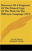 Discovery of a Fragment of the Printed Copy of the Work on the Millcayac Language (1913)