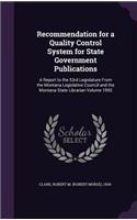 Recommendation for a Quality Control System for State Government Publications