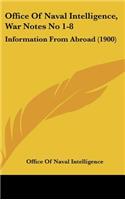 Office Of Naval Intelligence, War Notes No 1-8