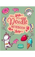 Girls Doodle Notebook: Blank Doodle Draw Sketch Book