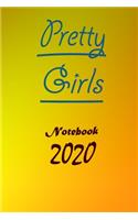 Pretty Orange And Yellow Girls Notebook 2020, Birthday Gift For Girls And School