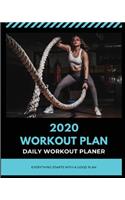 2020 Workout Plan: DAILY WORKOUT PLANER: 366 pages for every day of 2020. BODYBUILDING JURNAL, WORKOUT LOG BOOK (SIZE 8"x10"), Physical Fitness Journal, Fitness Log Bo