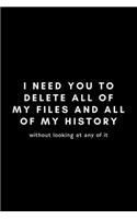 I Need You To Delete All Of My Files And All Of My History Without Looking At Any Of It