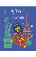 My Trip to Australia: A travel planner, logbook and journal with lots of different layouts to help keep your trip organized and create a great memory book also. Great gif