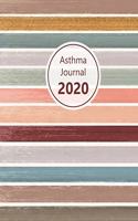 Asthma Journal 2020: Dated asthma symptoms tracker (Medications, Triggers, Peak flow meter sections, Peak flow charts, Exercise tracker, Notes). 11.0' x 8.5'. (Letter si