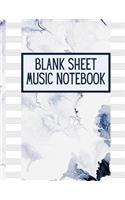 Blank Sheet Music Notebook: Music Manuscript Staff Paper for Musicians (108 pages, 12 staves per page)