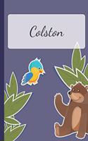 Colston: Personalized Notebooks - Sketchbook for Kids with Name Tag - Drawing for Beginners with 110 Dot Grid Pages - 6x9 / A5 size Name Notebook - Perfect a