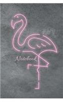 Notebook: flamingo Sketchbook for school/ Composition Notebook Winter Journal Diary Notes pink black/Gift Idea For Flamingo Lovers Blank 6x9 110 pages