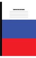 Composition Notebook: Flag of Russia / White, Dark Blue and Red Stripes (100 Pages, College Ruled)(4 Flags of the World)