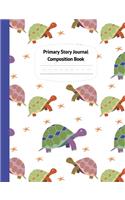 Turtles & Starfish Primary Story Journal Composition Book: Grade Level K-2 Draw and Write, Dotted Midline Creative Picture Notebook Early Childhood to Kindergarten (Coastal Summer Beach Series)